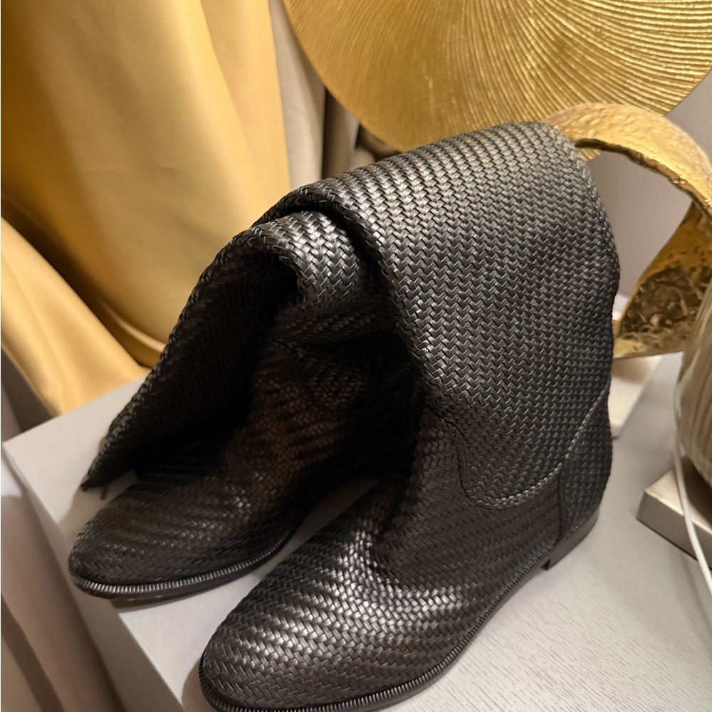 Christian Dior woven Black Over the Knee Boots - Picture 4 of 8